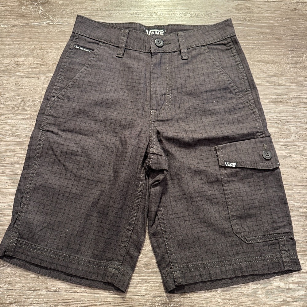 Vans Cargo Shorts Youth 8 Gray Ripstop Skate Skater Outdoor 24W 9" Boys Casual